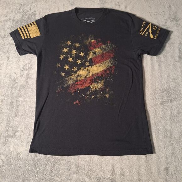 Grunt Style USA Patriot T-Shirt Medium Warrior USA Flag Freedom Militia Chud - Picture 1 of 8